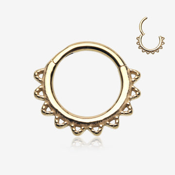 Golden Tribal El Sol Clicker Hoop Ring